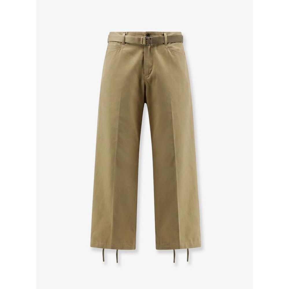 Sacai Men Cotton Trousers With Belt